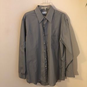 Van Heusen Poplin Dress Shirt Grey Size 16.5 34/35